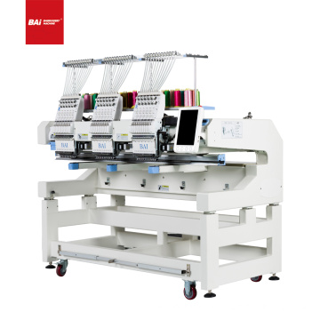 BAI high speed commercial 3 head 12 colors computer hat flat t-shirt embroidery machine for sale